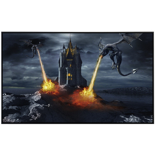 papermoon Infrarotheizung EcoHeat Drachen unter Beschuss mit Matt-Effekt in Bunt, App-Steuerung und Überhitzungsschutz, B/H/T: 60 x 50 x 50 cm - Bild 2
