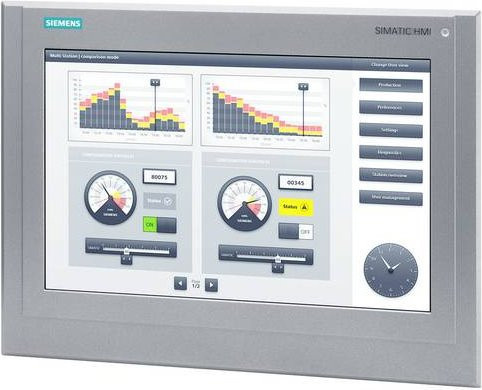 Siemens SPS-Touchpanel 6AG1124-0QC13-2AM0 in Grau mit Ethernet/LAN, MPI und Profibus DP - Bild 1