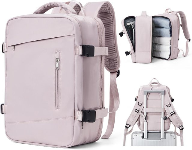 Weft Laptop Rucksack mit Diebstahlschutz in Pink, Handgepäck für Flug und Reise, B/T/H: 40 x 20 x 25 cm - Bild 1