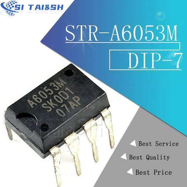 Si Tai&SH STR-A6053M A6053M A6053 DIP-7 Halbleiter in Schwarz, 5 Stück - Bild 1