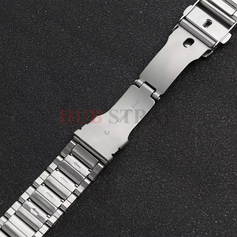 Uhrenarmband Edelstahl, schwarz, gebogenes Ende - Bild 1