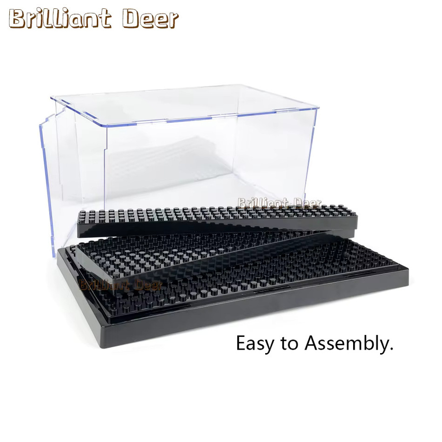 Brilliant Deer Acryl-Vitrine in Schwarz und Transparent mit Glastüren und Regalböden zur staubfreien Aufbewahrung von Figuren und Modellen - Bild 2