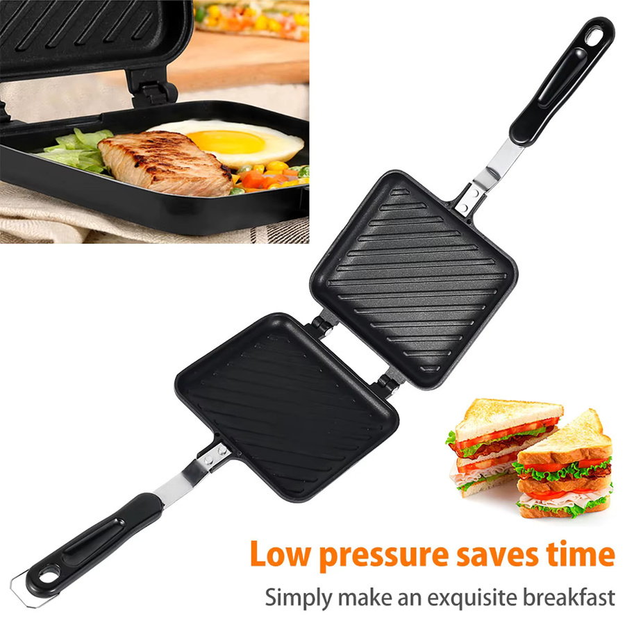 Willstar Sandwichmaker mit doppelseitiger Antihaftbeschichtung in Schwarz zum Backen von Toast, Waffeln und Pfannkuchen - Bild 3