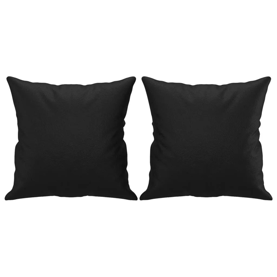 vidaXL Zierkissen Set aus Kunstleder in Schwarz, 2 Stück, B/T/H: 40 x 40 x 40 cm - Bild 2