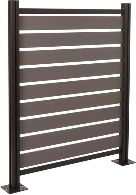 PROREGAL Mülltonnen-Zaun Basiselement Mülltonnenverkleidung aus Aluminium und Polyethylen in Grau Holzoptik, H x B x T: 130 x 110 x 6 cm - Bild 1
