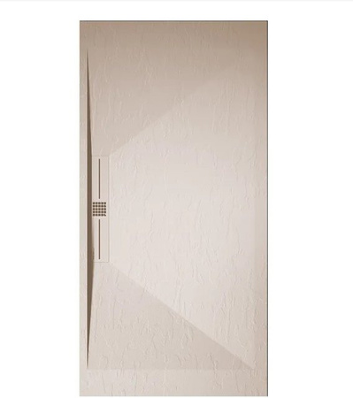 Mirlo Duschwanne Edis aus Mineralguss extra flach in Beige B: 170 cm, T: 70 cm