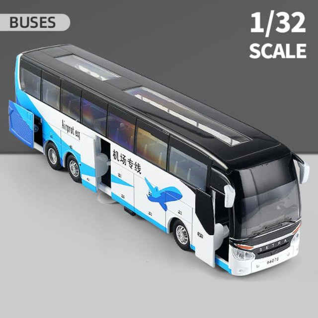 Linyi toy car Elektro Flughafen Business Bus, Modellauto, Metall, 1:32, mit Ton und Licht, ab 18 Jahren - Bild 1