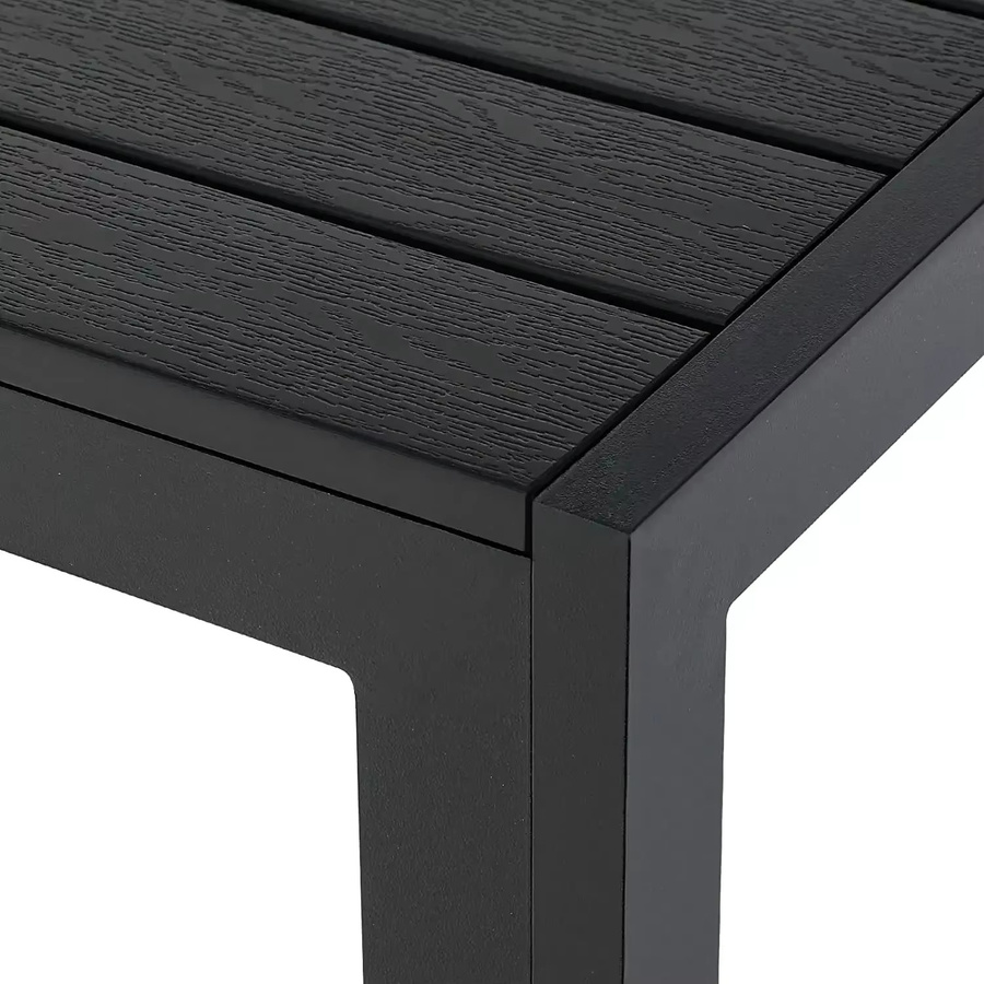 Homfa Esstisch für den Außenbereich aus Aluminium in Schwarz, rechteckig, B/T/H: 110 x 70 x 73 cm - Bild 3