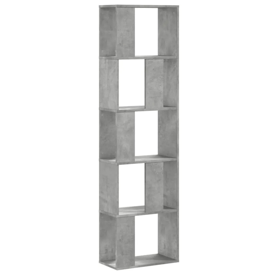 vidaXL Bücherregal mit 5 Böden aus Holzwerkstoff in Betongrau, B: 45 cm, T: 23,5 cm, H: 162,5 cm - Bild 2