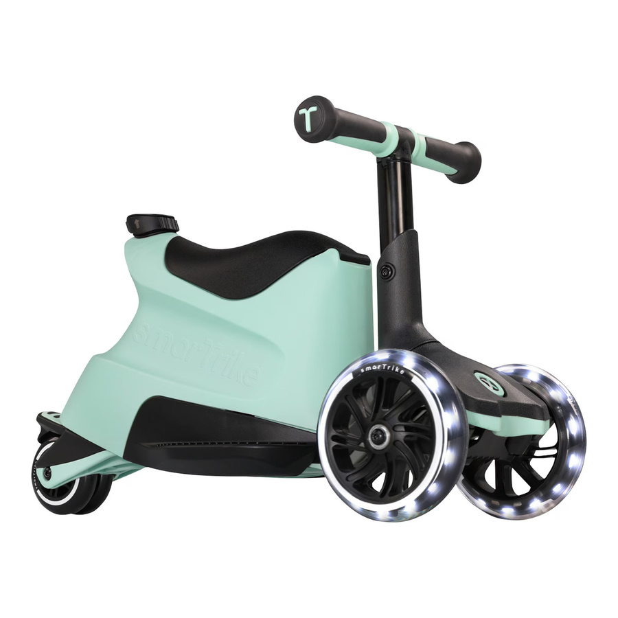 smarTrike Scooter Xtend Ride-on Rutscher in Grün mit Schiebestange und Bremse, faltbar - Bild 2