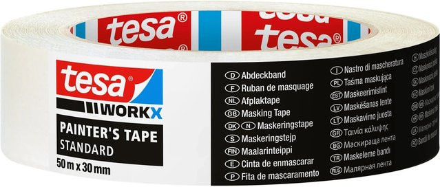 tesa Workx Malerband Standard Weiß, Breite: 30 mm, Länge: 50 m - Bild 1