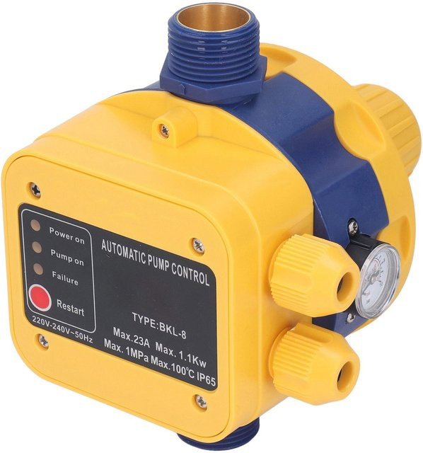 Koogeelife Automatischer Wasserpumpenregler Elektronischer Druckschalter 145PSI mit einstellbarem Mangelschutz in Gelb - Bild 1
