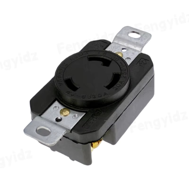 fengyidz Industrie-Netzsteckdose Inline-Drahtstecker NEMA L6-30P L6-30R 30A 250V Schwarz - Bild 2