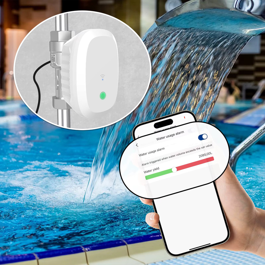 Tuya Smart Wasserventil und Wasserzähler mit Temperaturanzeige zur Steuerung der Bewässerung via Zigbee oder WLAN über die Smart Life App in Weiß - Bild 2