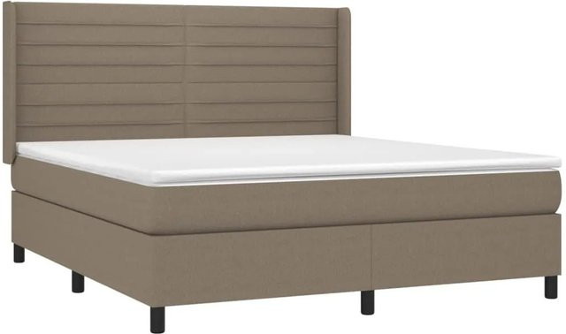 vidaXL Boxspringbett Hybrid mit Matratze und LED-Unterbettbeleuchtung in Beige, B/T/H: 180 x 200 x 118 cm - Bild 1