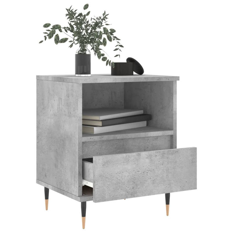 Vidaxl Nachttische 2er Set in Grau im modernen Design aus Beton und Metall, B/T/H: 40 x 35 x 50 cm - Bild 7
