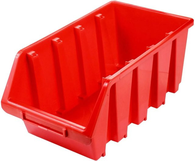 PROREGAL Sichtlagerbox 4 Stück, Rot, B/T/H: 20,4 x 15,5 x 34 cm - Bild 1