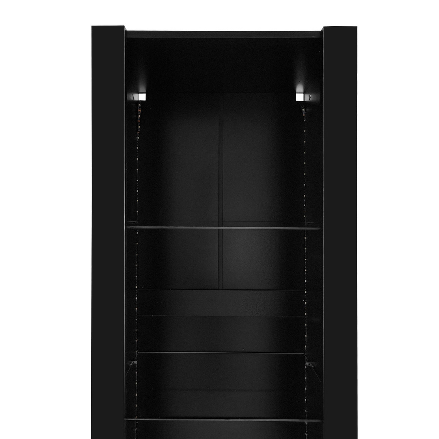 Flieks Modernes Vitrine Hochschrank in Schwarz mit Glasböden, B/T/H: 55 x 38 x 166 cm - Bild 5