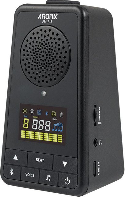 AROMA 2-in-1 Metronom und Bluetooth-Lautsprecher für Gitarre, Klavier, Trommel und Violine, wiederaufladbares digitales Metronom in Schwarz, H x B x T: 11,9 x 6,6 x 5,9 cm - Bild 1