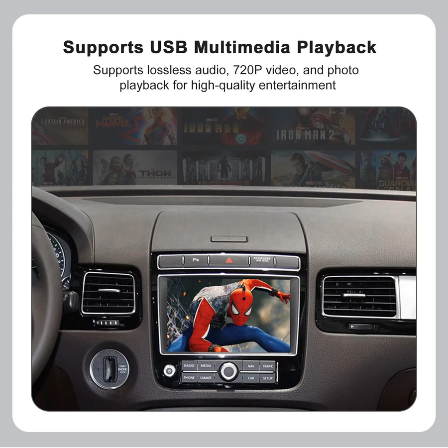 REEIIO Drahtloses CarPlay und Android Auto Modul für VW Volkswagen Touareg RNS850 (2010-2018) mit Mirror Link, AirPlay, Navigation und Bluetooth - Bild 4