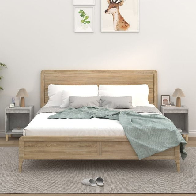VIDAXL Nachttische im 2er-Set modern Betongrau B/T/H: 40 x 35 x 50 cm - Bild 1