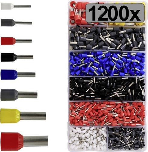 TRU COMPONENTS TC-13377260 Aderendhülsen-Sortiment teilisoliert, mehrfarbig, 1200 Stück - Bild 1