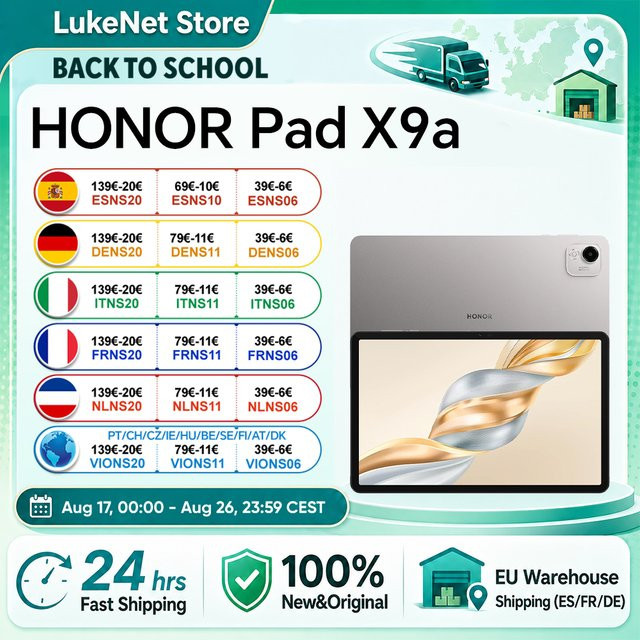 HONOR Pad X9a Tablet mit Qualcomm Snapdragon 685, 11,5 Zoll 120Hz 2,5K Fullview Display, WIFI, 8300mAh Akku, Grau, Globale Version - Bild 1