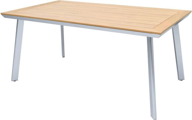 DELUKE Gartentisch KAI aus Aluminium und Kunststoff in Braun, rechteckiger Terrassentisch für Garten und Balkon, B/T/H: 160 x 90 x 72 cm - Bild 1