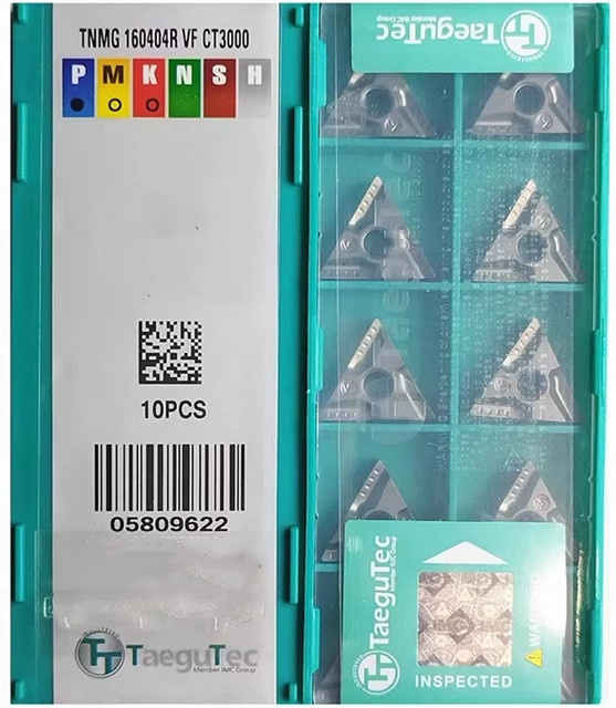 TaeguTec Keramik-Drehmeißel TNMG160404R-VF CT3000 Externer Drehwerkzeug-Einsatz für die Stahlbearbeitung - Bild 1
