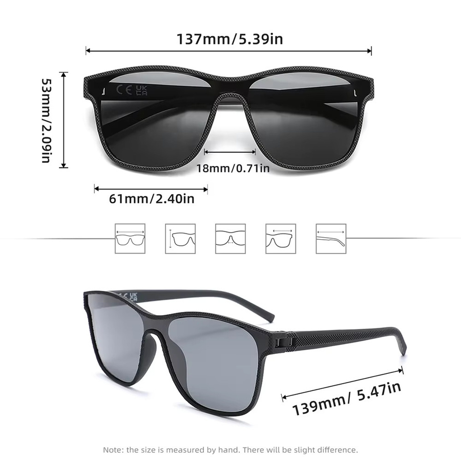 KINGDREAM Sonnenbrille, Vollrand, Kunststoff, Schwarz, Unisex, polarisiert - Bild 2