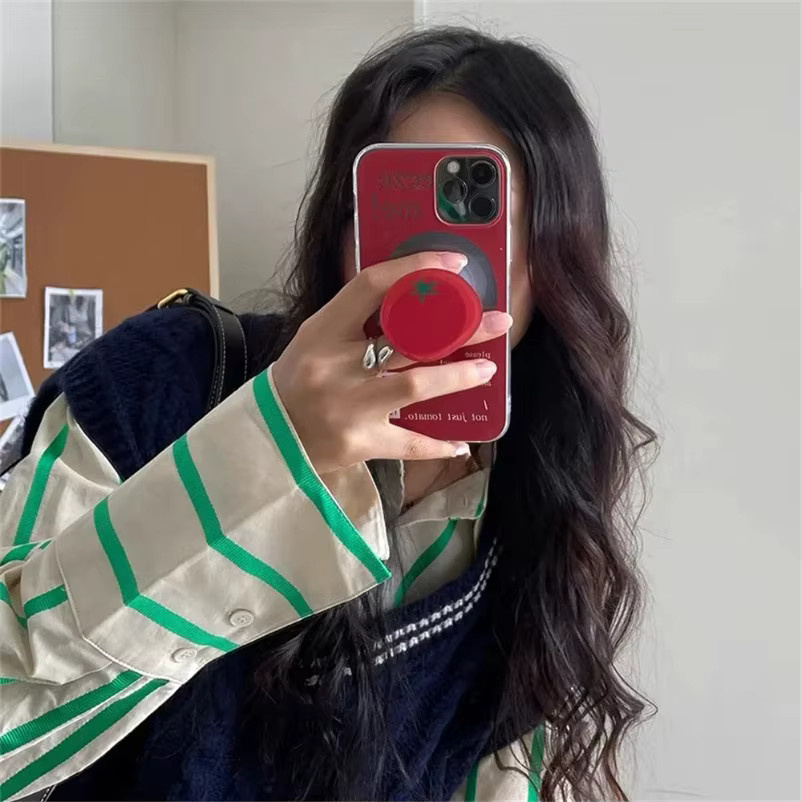 VIKEFON Griptok Halter mit Gemüsetomaten Design in Rot für iPhone und Samsung als universeller Telefonring-Stützständer - Bild 4
