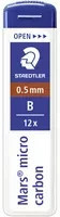 STAEDTLER Mars micro carbon Minen B, 12 Stück pro Packung, Schwarz - Bild 1