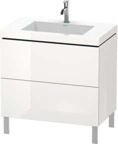 Duravit Waschtischunterschrank L-Cube c-bonded in Weiß Hochglanz mit 2 Auszügen, B/T: 80 x 48 cm - Bild 1