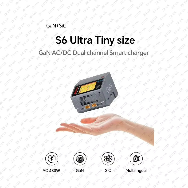 HOTA S6 Ultra Galliumnitrid Dual-Kanal Intelligentes Ladegerät AC/DC 480W 650W 15A in Grau - Bild 3