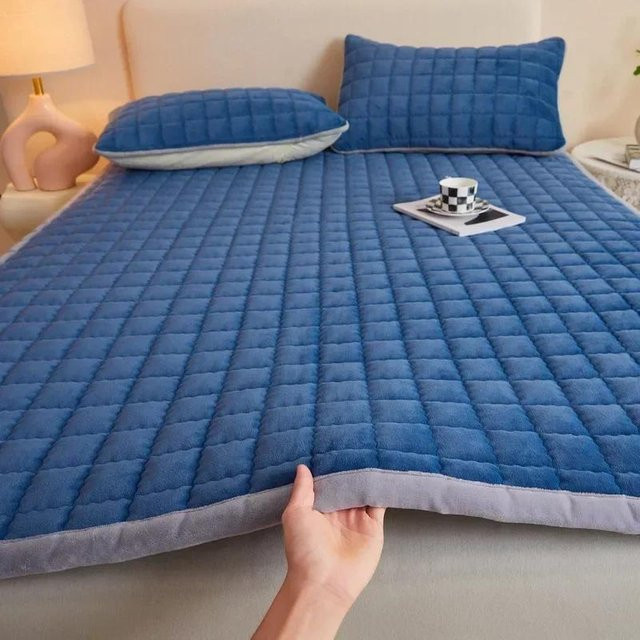 Aisikai Faltbare Schlafmatratze für Zuhause und Camping, Blau, B/T/H: 150 x 200 cm - Bild 1