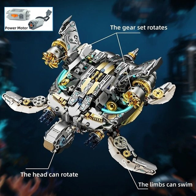 HUATEC Technischer Mechanischer Meeresschildkröten-Bausatz, 1277 Teile - Bild 1