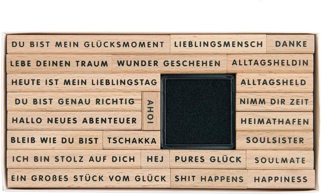 Rico Design Paper Poetry Stempelset Happiness in Beige - Bild 2