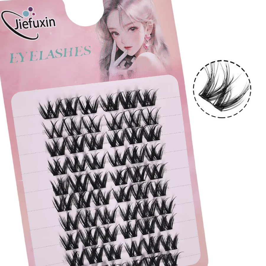 JIEFUXIN Wimpernverlängerung Cluster Fake Lashes, 60 Stück, Unisex - Bild 2