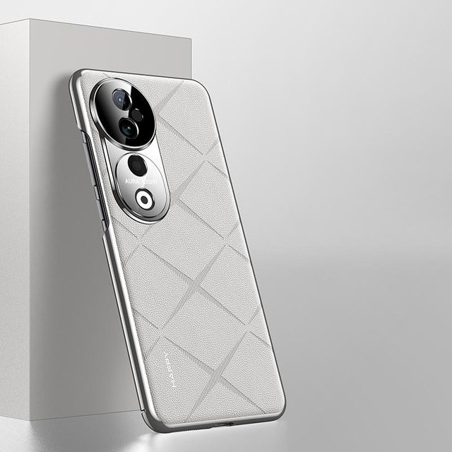KEYSION Gittermuster PU-Ledertasche für VIVO V40 5G und VIVO V40 Pro 5G mit Kameraobjektivschutz in Weiß - Bild 1