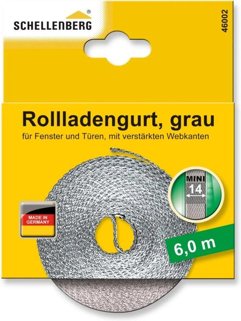 Schellenberg Rollladengurt Mini in Grau, Breite: 1,4 cm, Länge: 6 m - Bild 1