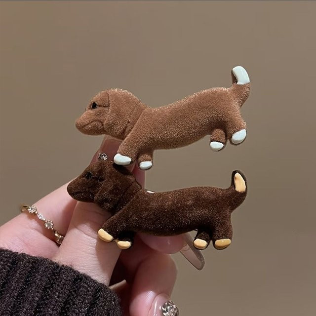 Haarspange Damen, Dachshund, Entenschnabel-Klammer - Bild 1