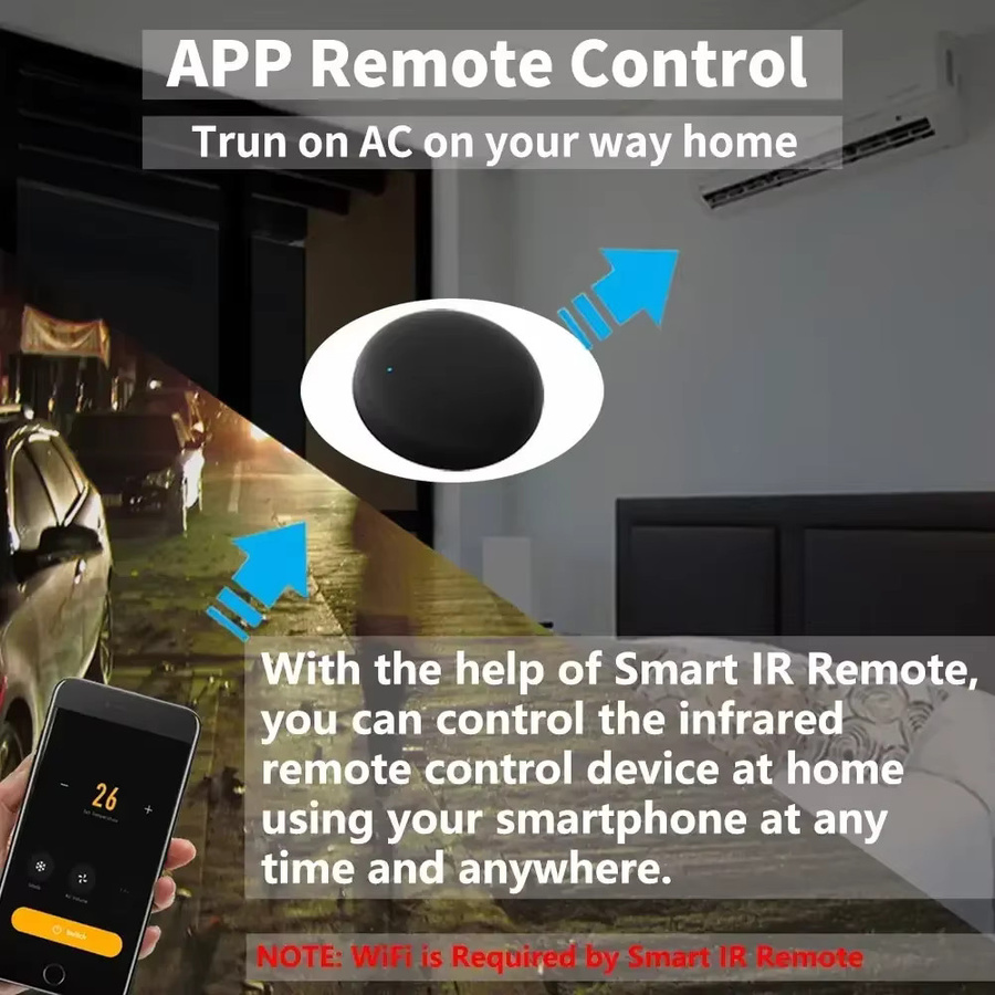 Tuya Smart IR Fernbedienung mit WiFi für Smart Life App, kompatibel mit Alexa und Google Home, Schwarz - Bild 2