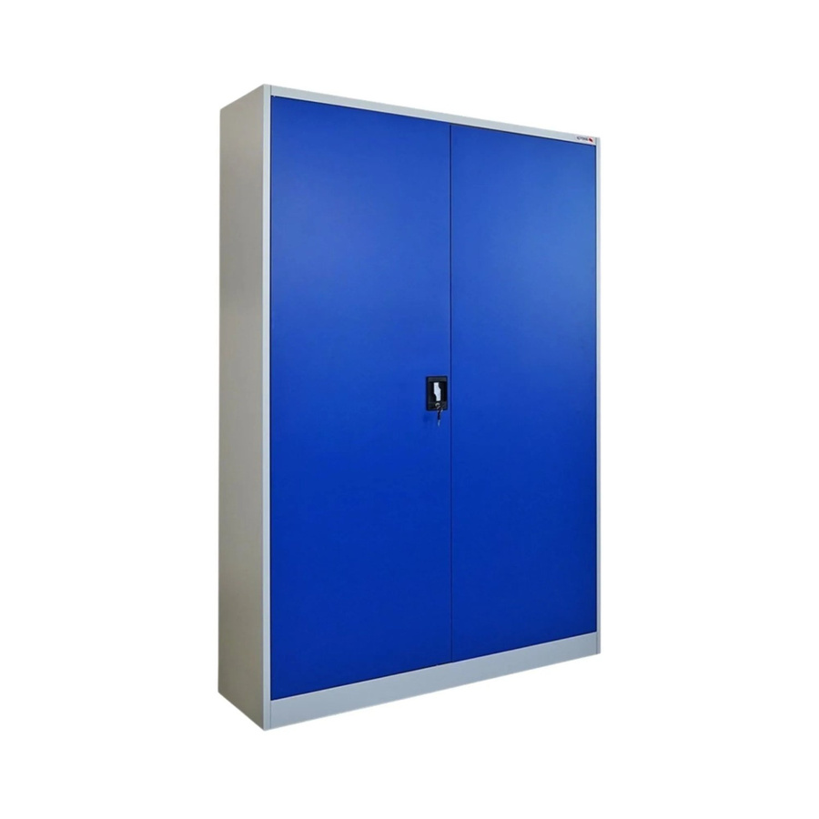 PROREGAL Flügeltürenschrank ELEPHANT aus Stahlblech in Blau-Grau mit 4 Fachböden, H x B x T: 180 x 120 x 40 cm - Bild 2