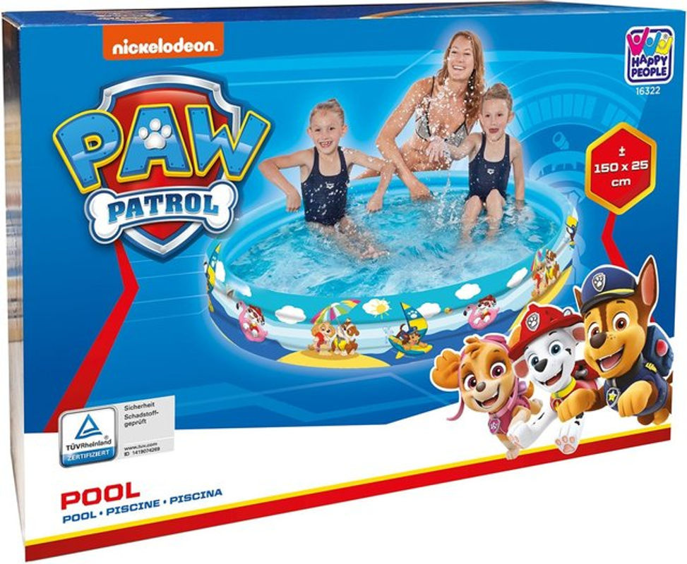 Happy People 16322 Paw Patrol 3-Ring-Pool Planschbecken für Kinder, Blau, Durchmesser: 150 cm, Höhe: 25 cm - Bild 2