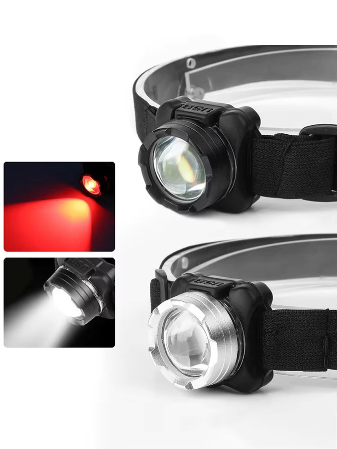 Heinast USB wiederaufladbarer COB LED Scheinwerfer mit 1200mAh Akku, wasserdichte Taschenlampe in Schwarz für Camping und Angeln - Bild 7