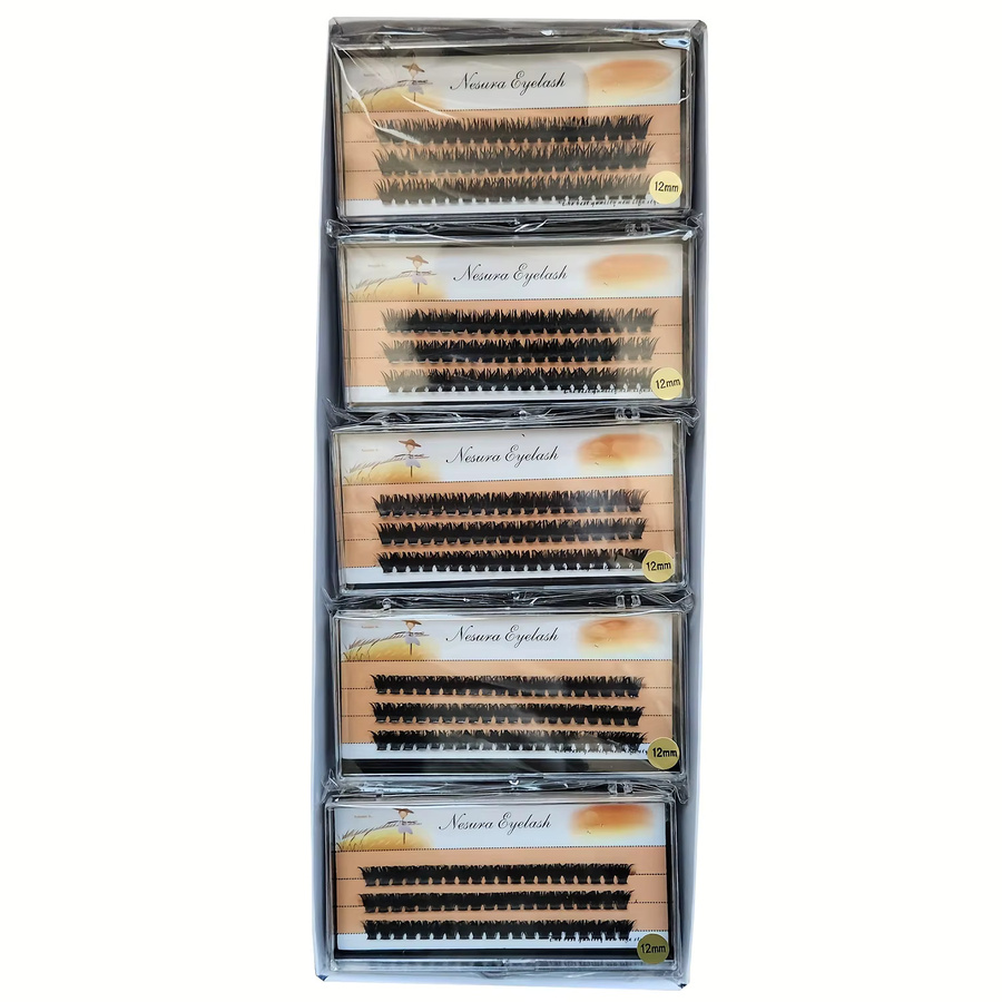 Sackvis Cluster-Wimpernverlängerung, 10 Boxen, 10–18 mm, natürlich dicker Stil - Bild 6