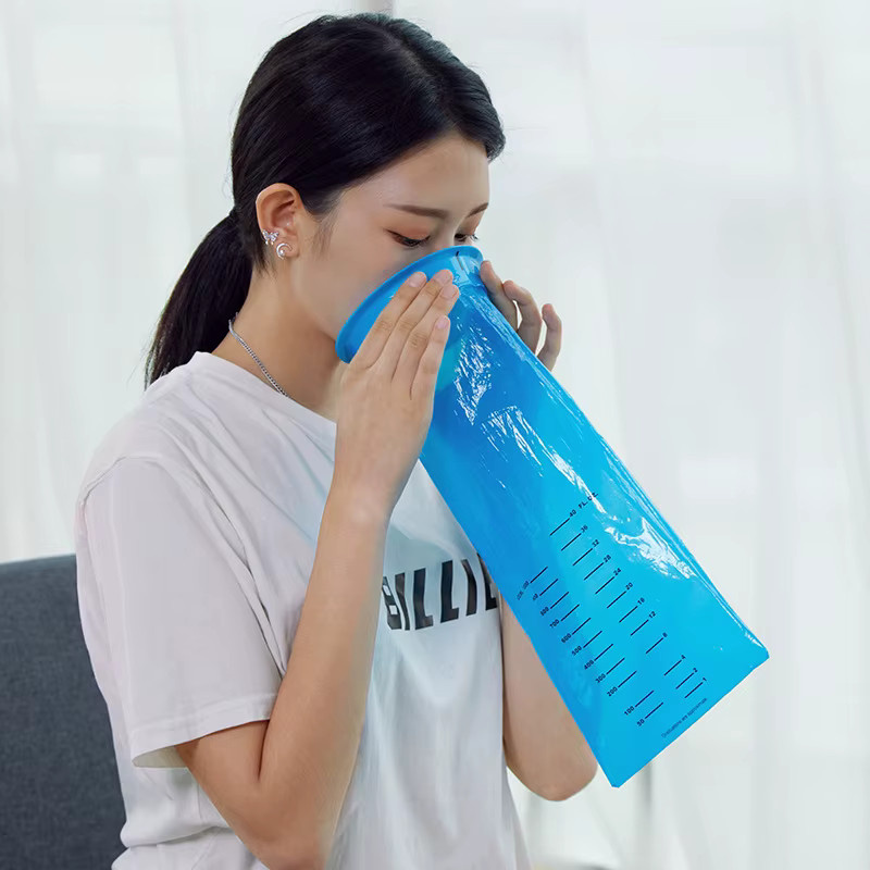 DUTRIEUX Einweg Reisebeutel für Übelkeit und Erbrochenes, 1000 ml, Blau - Bild 3