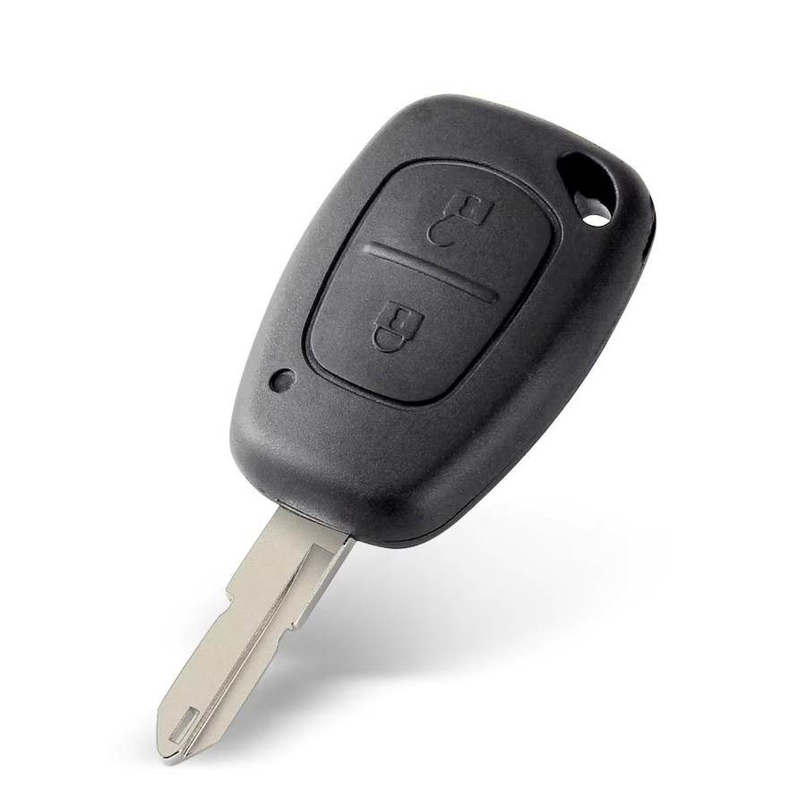 KEYYOU Auto Fernbedienung Schlüssel mit ID46 Chip und 433 MHz für Renault Traffic Master Vivaro Movano Kangoo, 2 Tasten, Schwarz, NE73 VAC102 Klinge - Bild 2