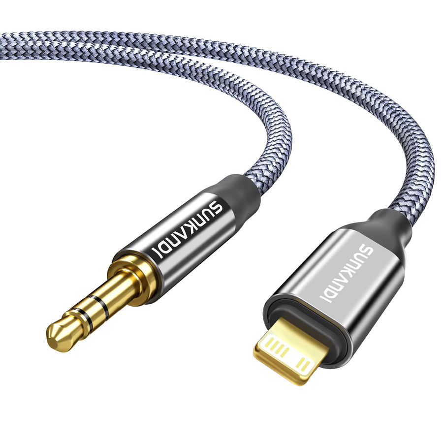 SUNKANDI Lightning auf 3,5 mm Klinke Aux-Audiokabel Adapter für iPhone in Grau - Bild 5
