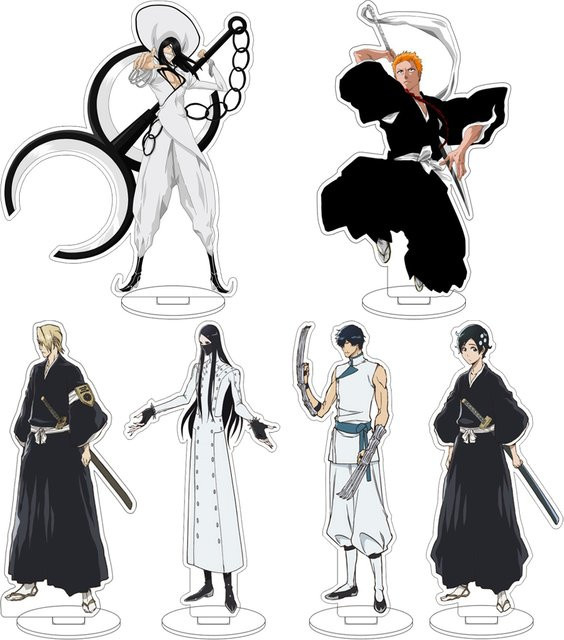 Bandai BLEACH Kurosaki Ichigo Hitsugaya Toshiro Ishida Uryuu Kuchiki Rukia, Acryl-Figur Ständer, 16cm - Bild 1